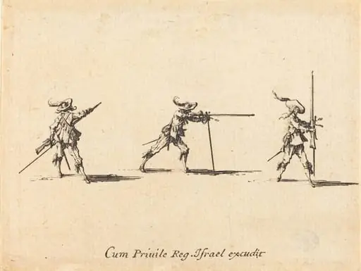 Taking the Firing Position with the Musket, by Jacques Callot