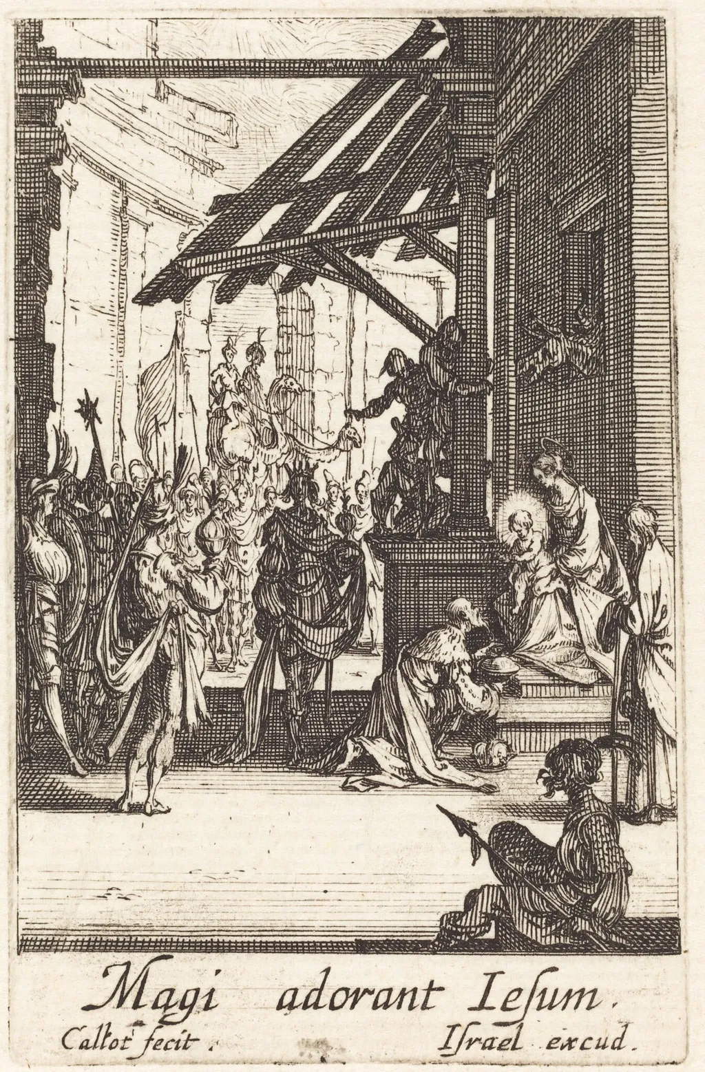 The Adoration of the Magi, by Jacques Callot, ink, 1634