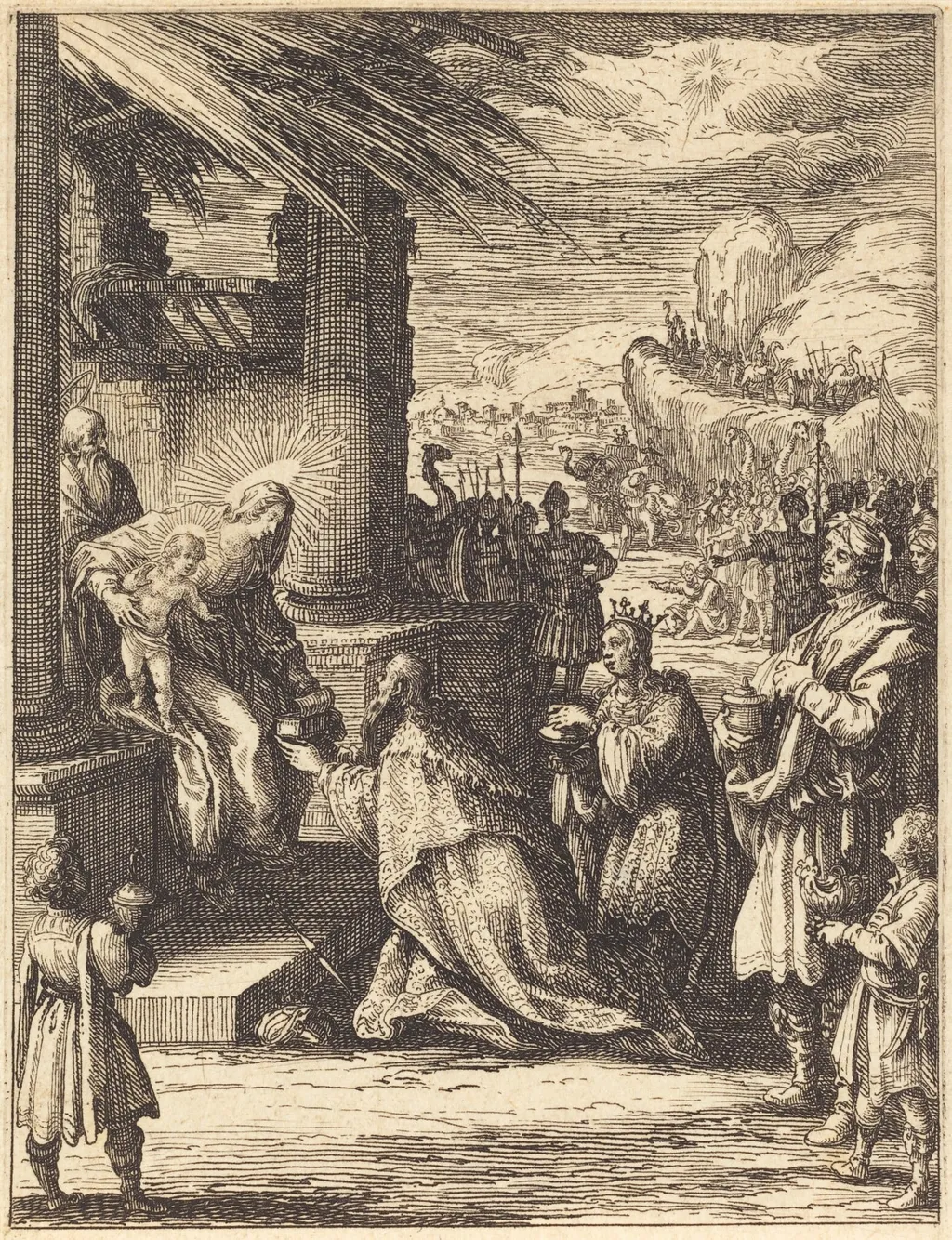 The Adoration of the Magi, by Jacques Callot, ink, 1626