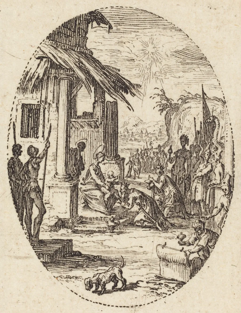 The Adoration of the Magi, by Jacques Callot, ink, 1631