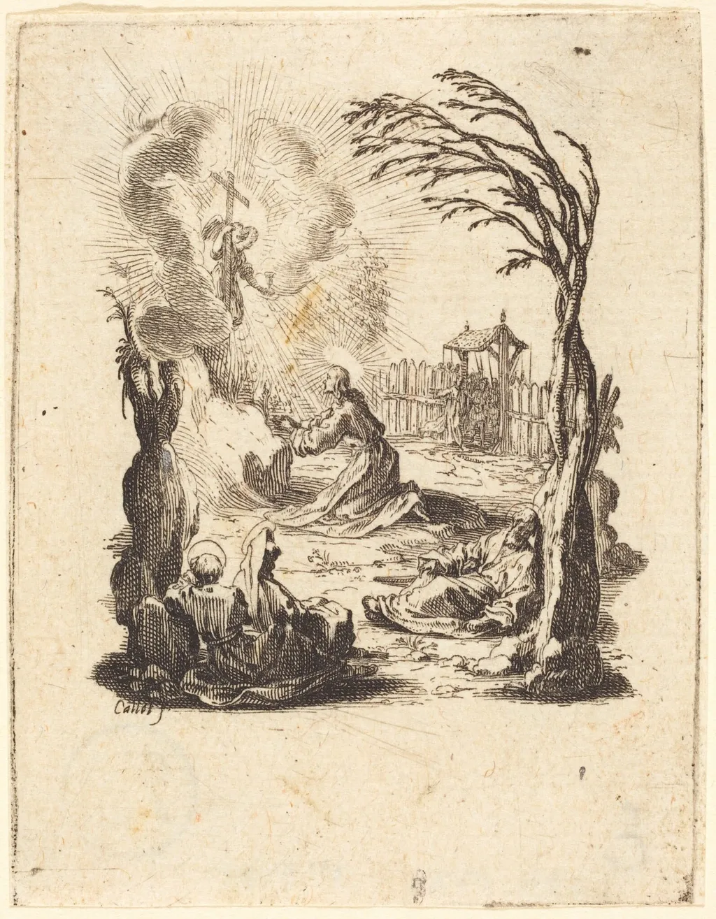 The Agony in the Garden, by Jacques Callot, ink, 1624