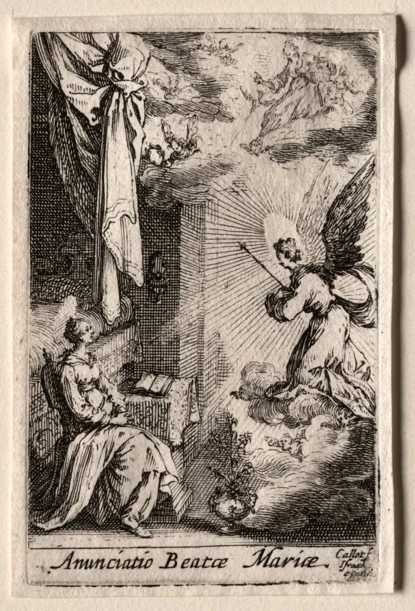 The Annunciation, by Jacques Callot, 1634
