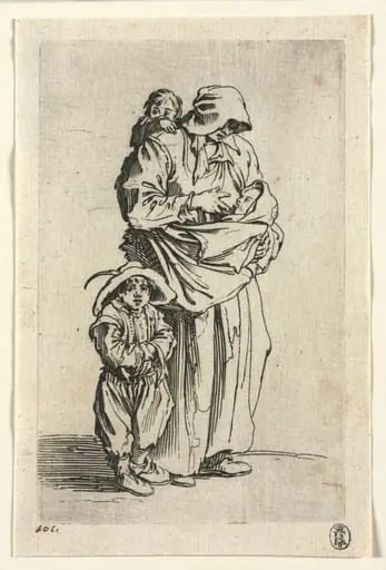 The Beggars: A Mother and Her Three Children, by Jacques Callot