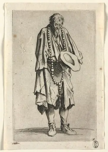 The Beggars: Beggar with Rosary, by Jacques Callot