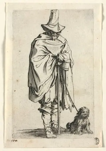 The Beggars: Blind Man with His Dog, by Jacques Callot