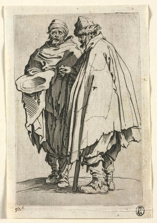 The Beggars: The Blind Man and His Companion, by Jacques Callot, 1623