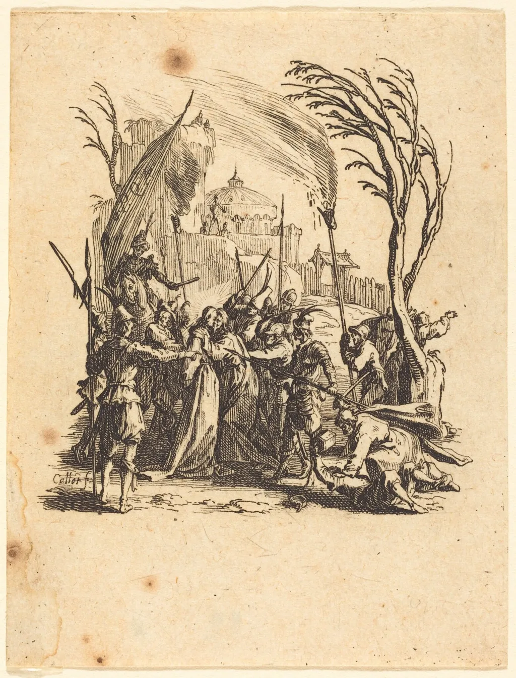 The Betrayal, by Jacques Callot, ink, 1624