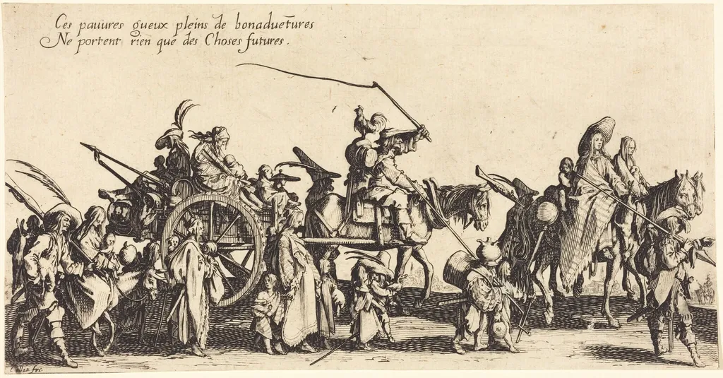 The Bohemians Marching: The Rear Guard, by Jacques Callot, ink, 1621