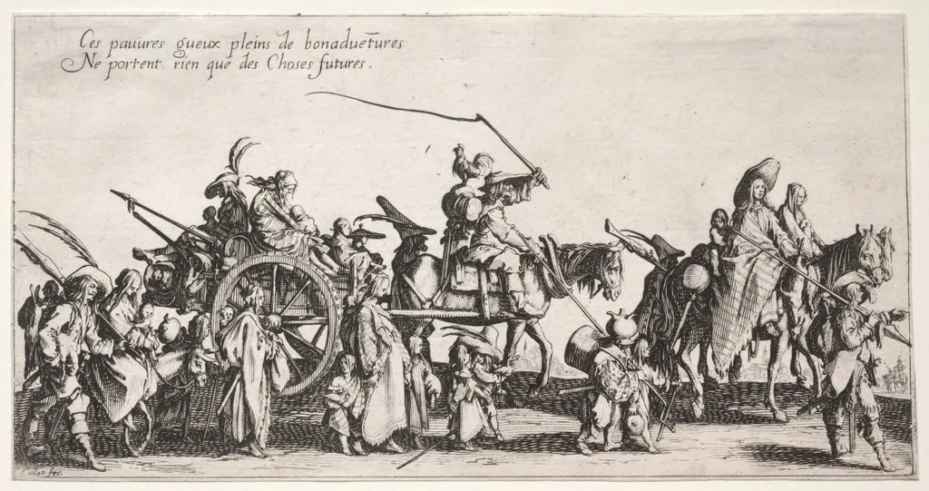 The Bohemians: The Bohemians Marching: The Rear Guard, by Jacques Callot, 1623