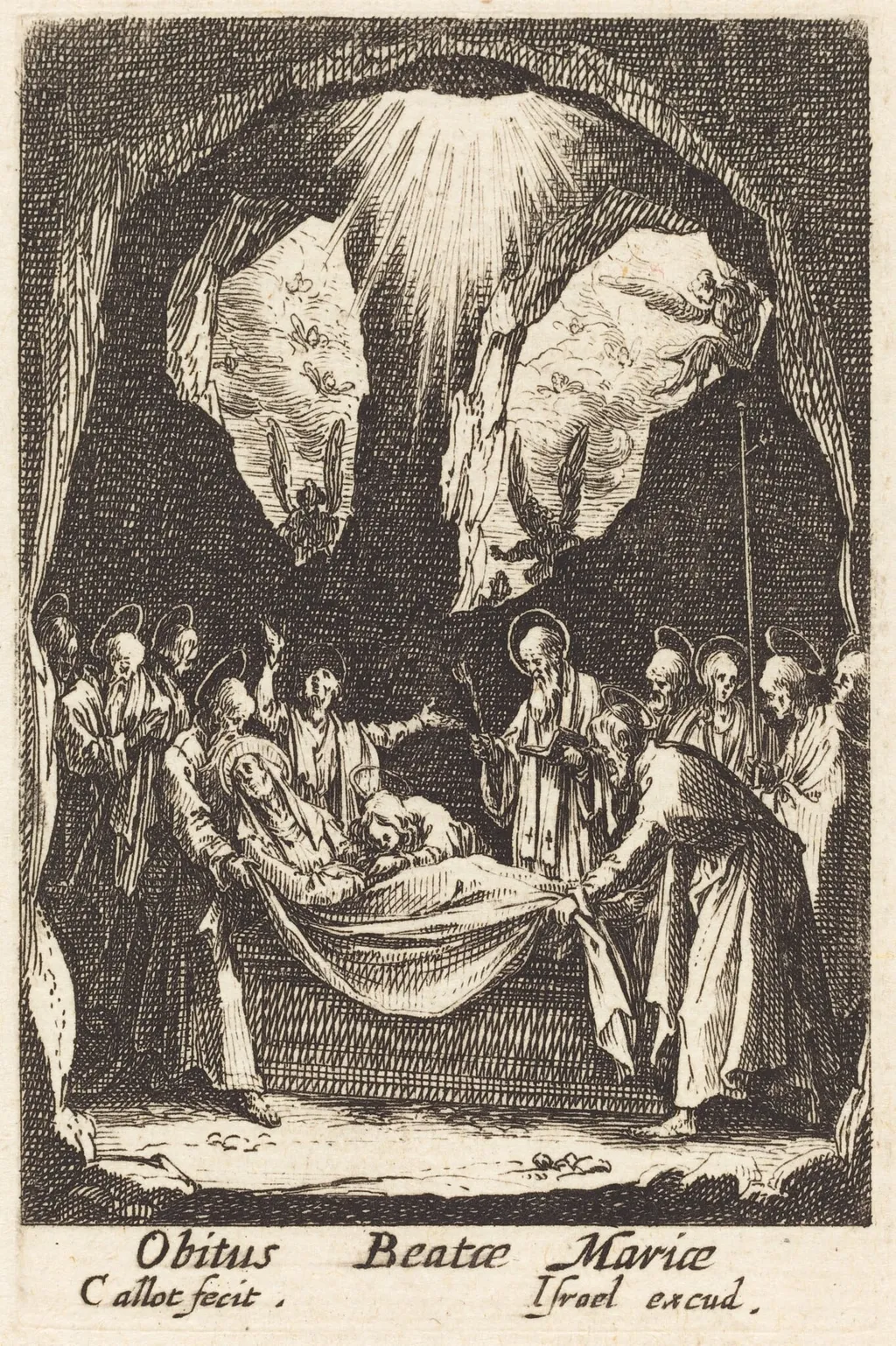 The Burial of the Virgin, by Jacques Callot, ink, 1634