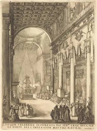 The Catafalque of the Emperor Mathias, by Jacques Callot