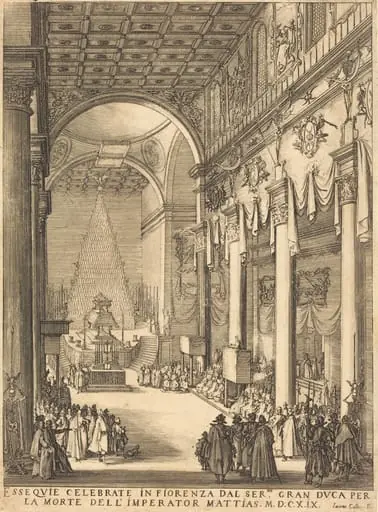 The Catafalque of the Emperor Mathias, by Jacques Callot