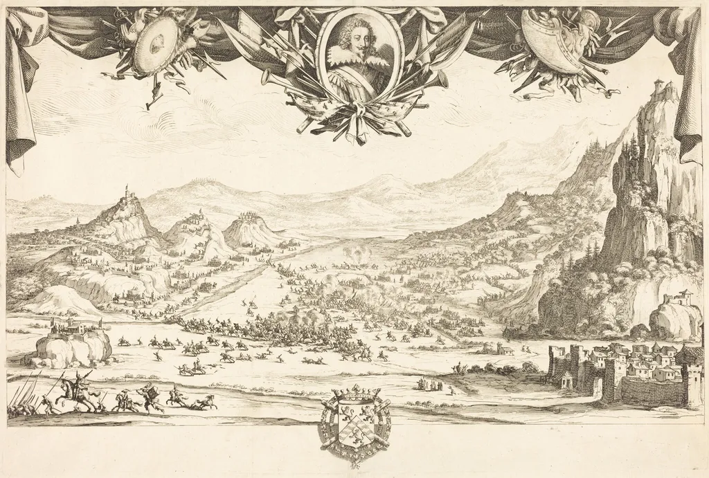 The Combat of Avigliana, by Jacques Callot, ink, 1631
