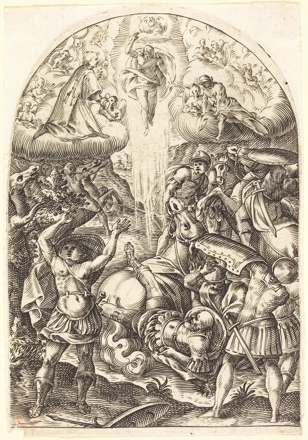 The Conversion of Saint Paul, by Jacques Callot, ink, 1610