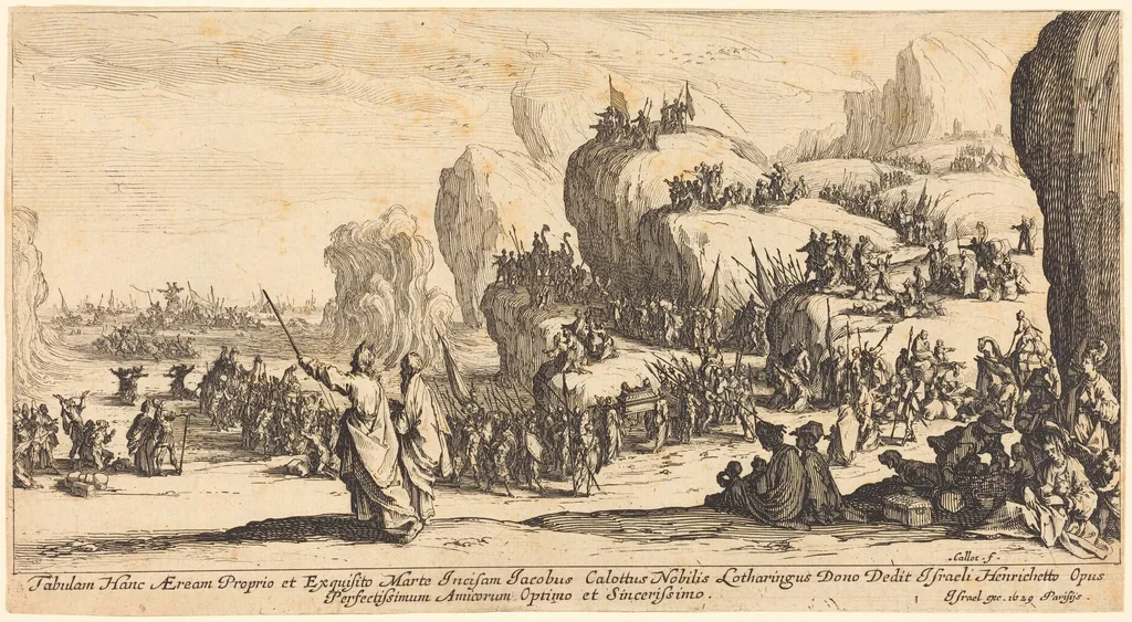 The Crossing of the Red Sea, by Jacques Callot, ink, 1629
