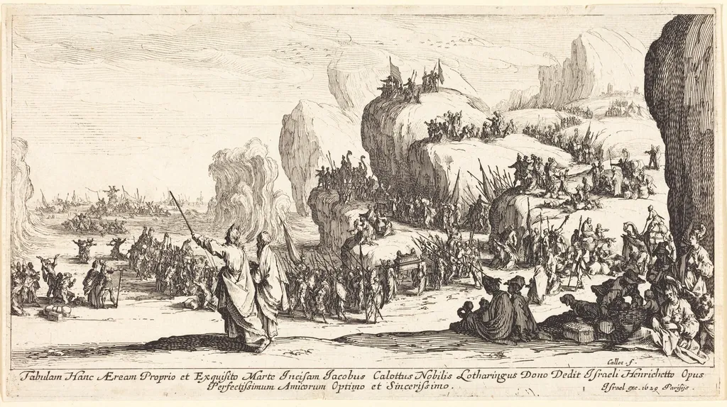 The Crossing of the Red Sea, by Jacques Callot, ink, 1629