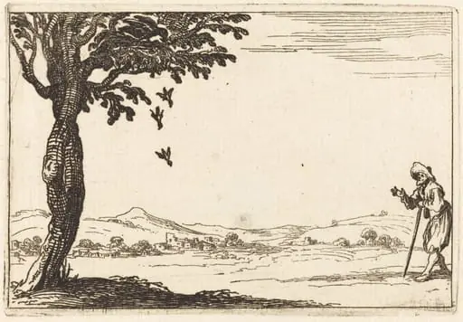 The Crow and her Young, by Jacques Callot