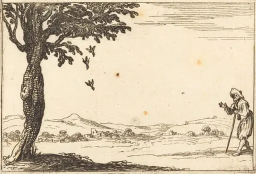 The Crow and her Young, by Jacques Callot