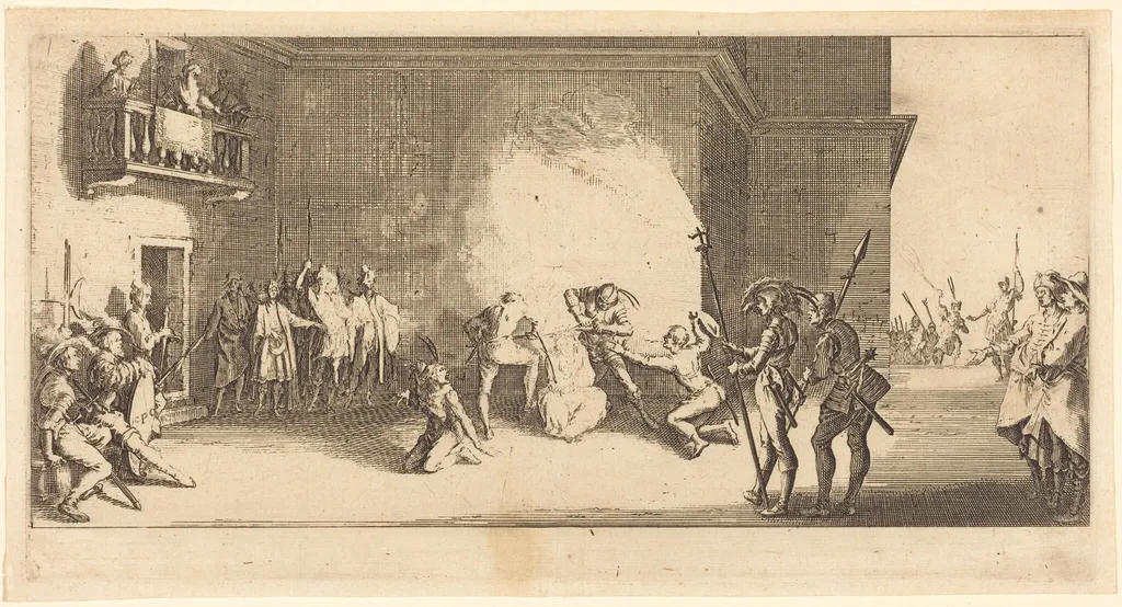 The Crowning with Thorns, by Jacques Callot, ink, 1618