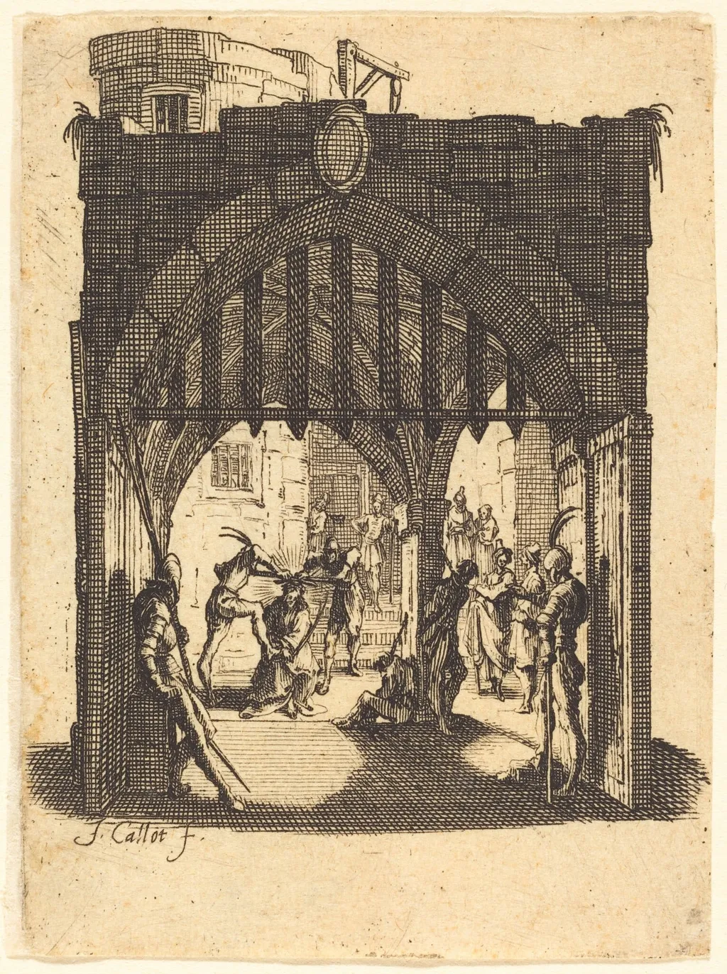 The Crowning with Thorns, by Jacques Callot, ink, 1624