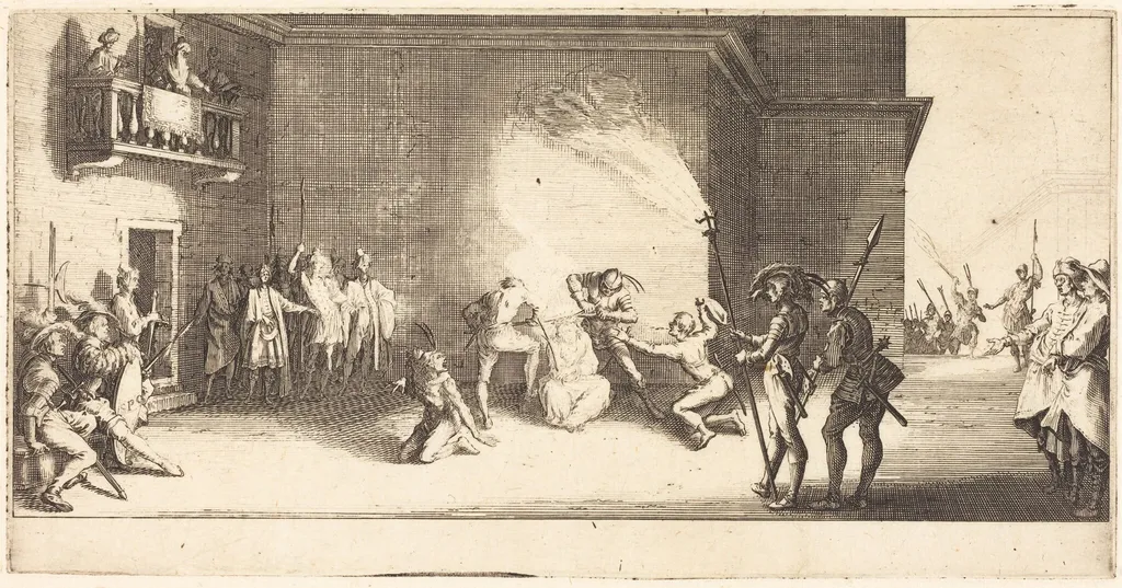 The Crowning with Thorns, by Jacques Callot, ink, 1618