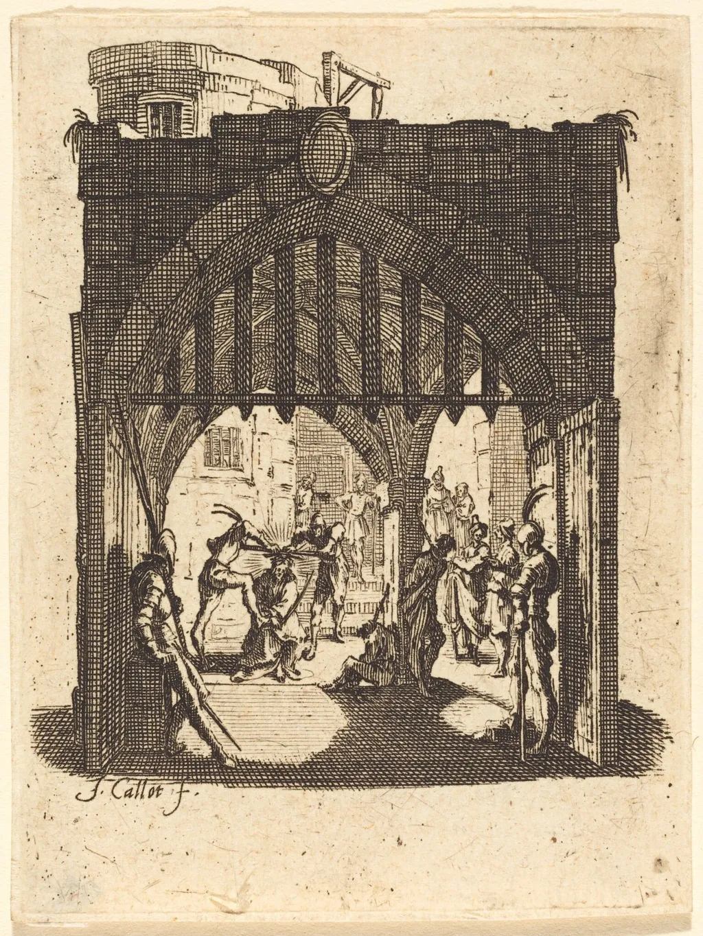The Crowning with Thorns, by Jacques Callot, ink, 1624