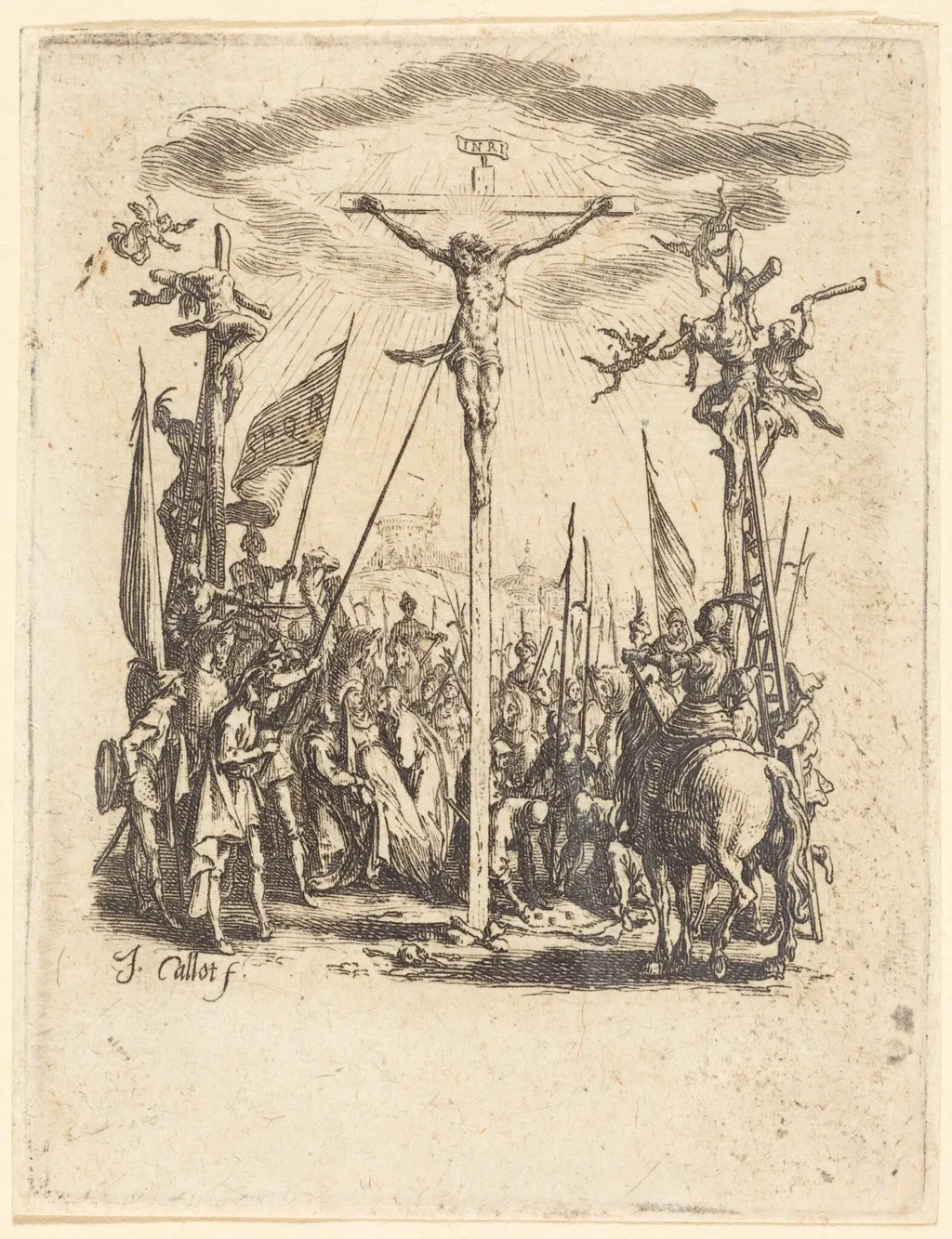 The Crucifixion, by Jacques Callot, ink, 1624