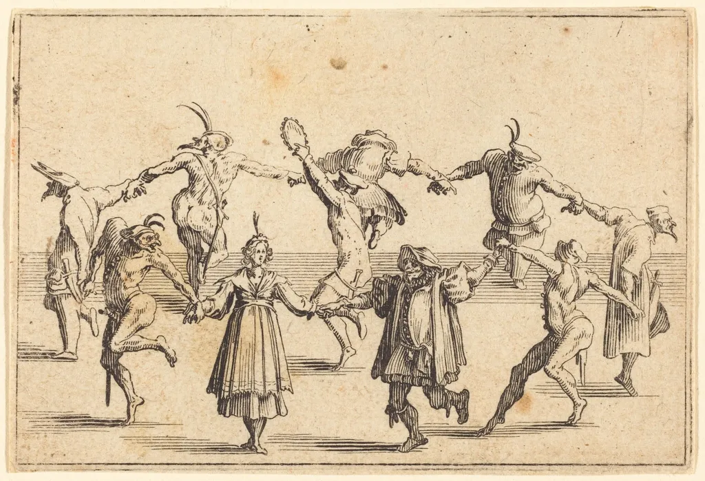 The Dance, by Jacques Callot, ink, 1622