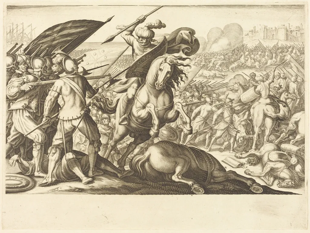 The Defeat of the Turkish Cavalry, by Jacques Callot, ink, 1614