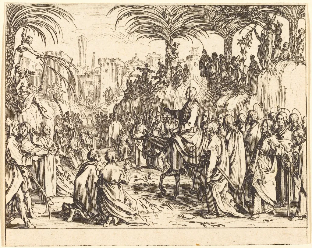 The Entry into Jerusalem, by Jacques Callot, ink, 1635