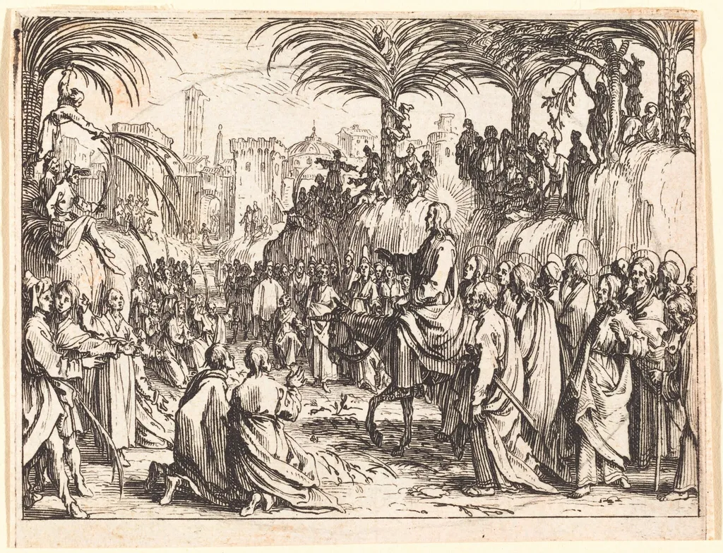 The Entry into Jerusalem, by Jacques Callot, ink, 1635