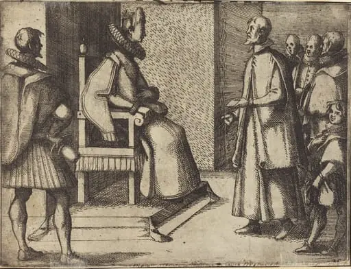 The Envoy of Tuscany thanking the Queen [verso], by Jacques Callot