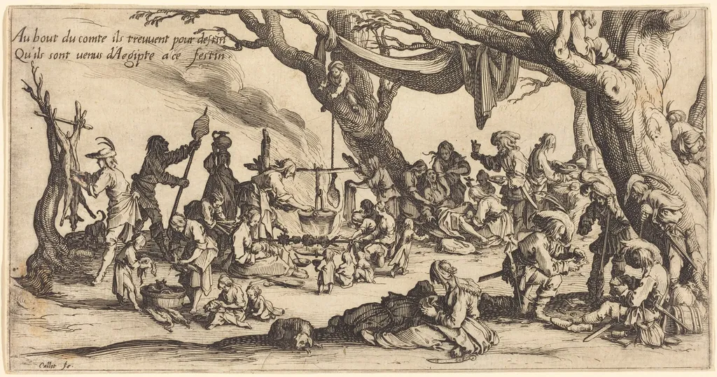 The Feast of the Bohemians, by Jacques Callot, ink, 1621