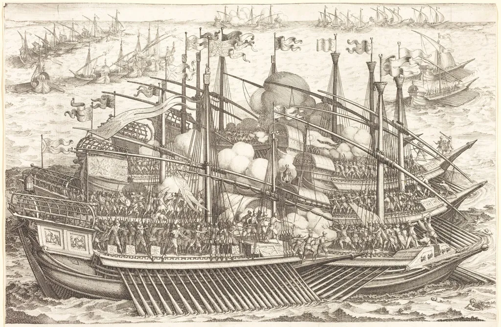 The First Naval Battle, by Jacques Callot, ink, 1614