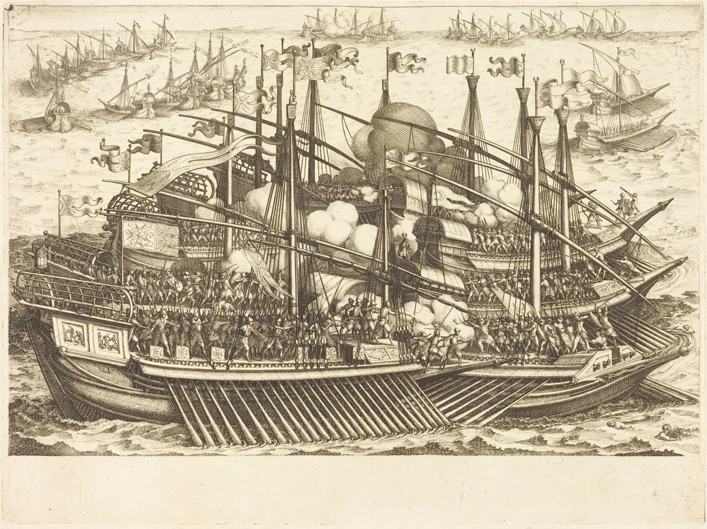 The First Naval Battle, by Jacques Callot, ink, 1614