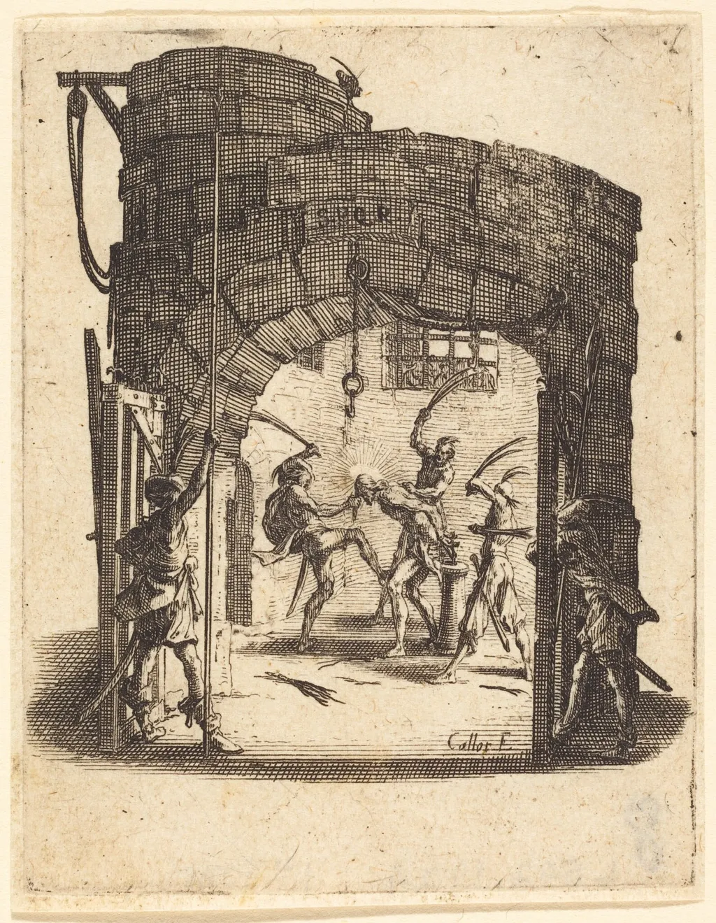 The Flagellation, by Jacques Callot, ink, 1624