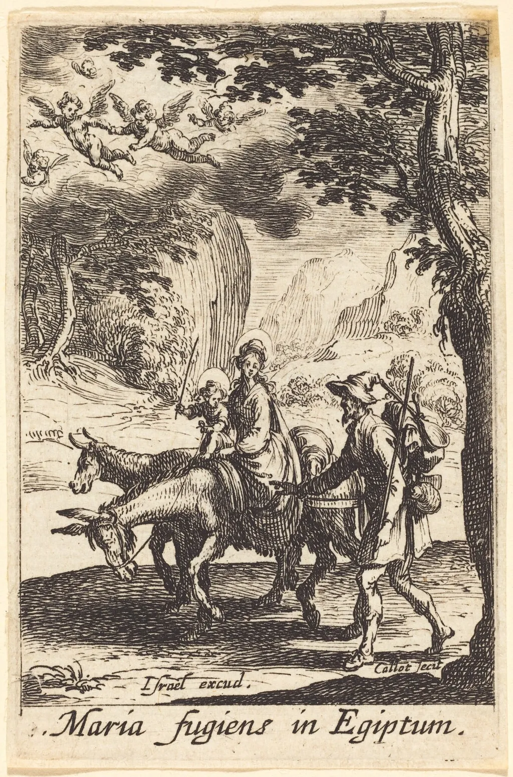 The Flight into Egypt, by Jacques Callot, ink, 1634