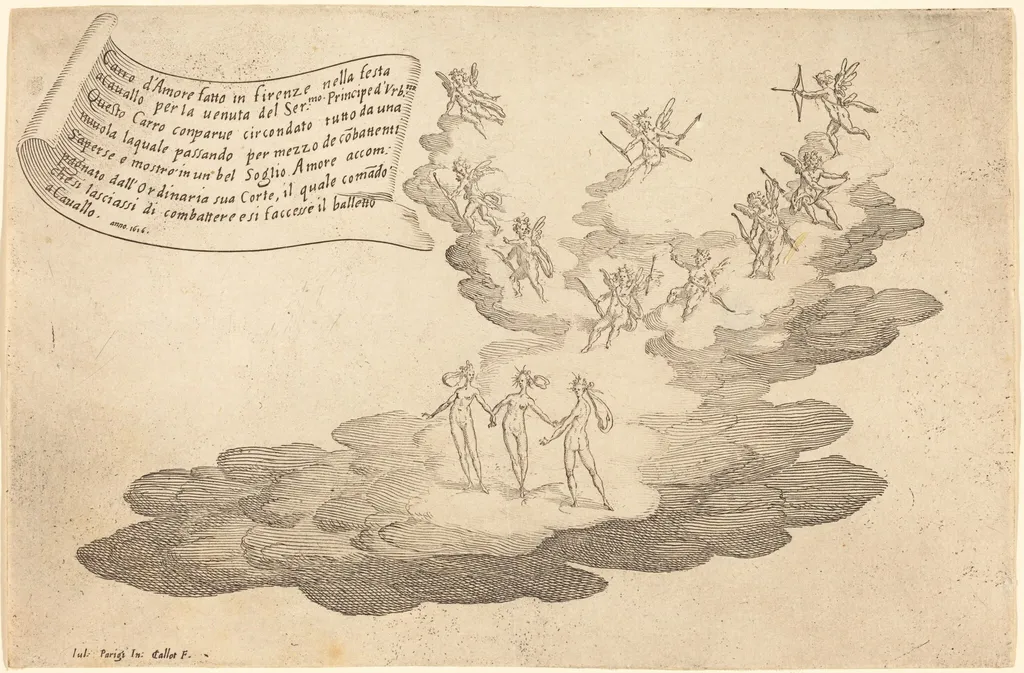 The Float of Love, by Jacques Callot, ink, 1616