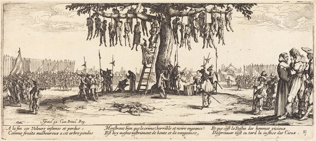 The Hanging, by Jacques Callot, ink, 1633