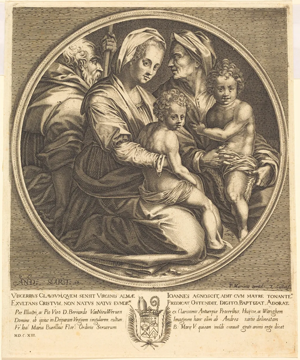 The Holy Family, by Jacques Callot, ink, 1613