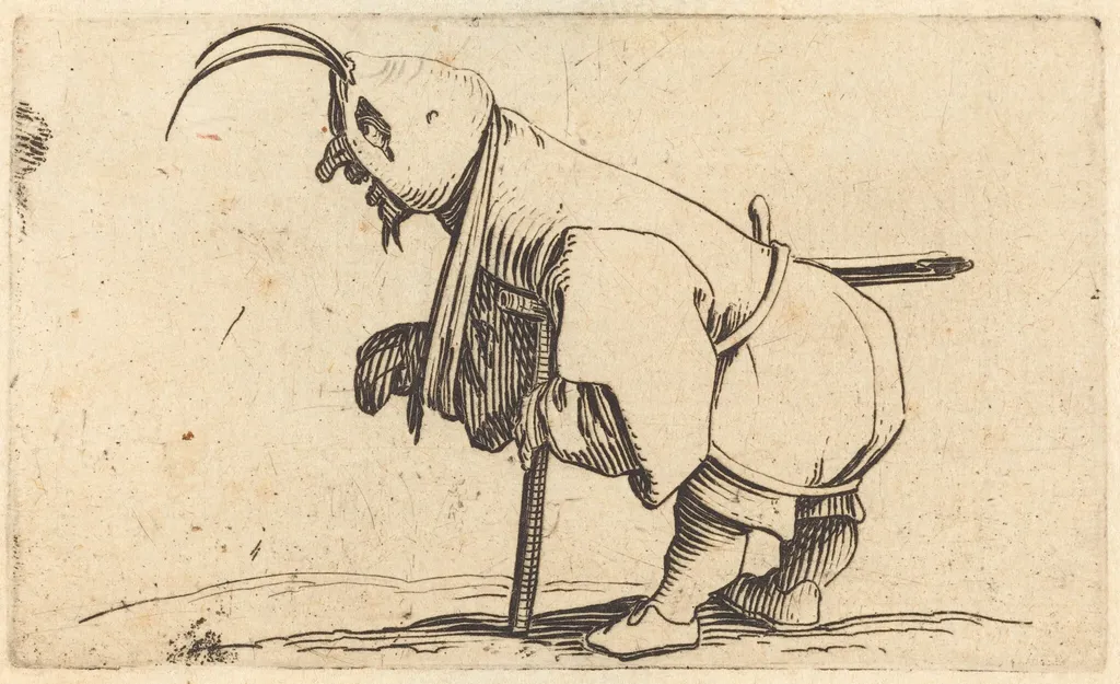 The Hooded Cripple, by Jacques Callot, ink, 1622