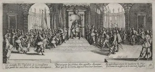 The Large Miseries of War: Distribution of Recompense, by Jacques Callot