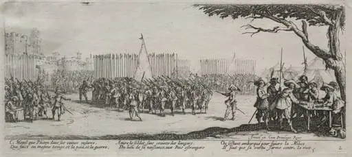 The Large Miseries of War: Enrollment of the Troops, by Jacques Callot