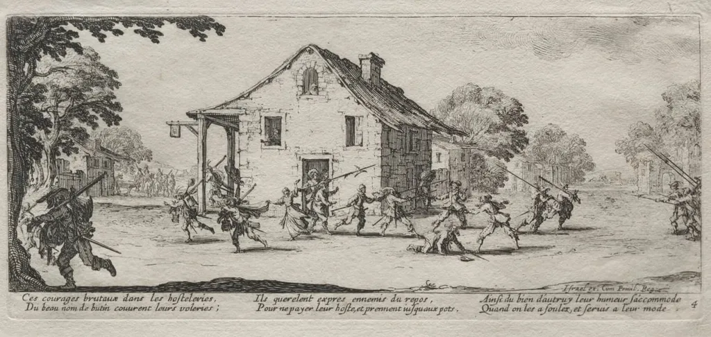 The Large Miseries of War: Marauding, by Jacques Callot, 1633