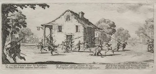 The Large Miseries of War:  Marauding, by Jacques Callot