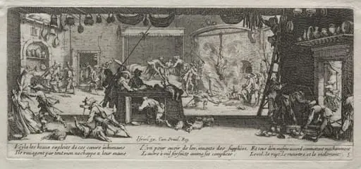 The Large Miseries of War: Pillaging, by Jacques Callot