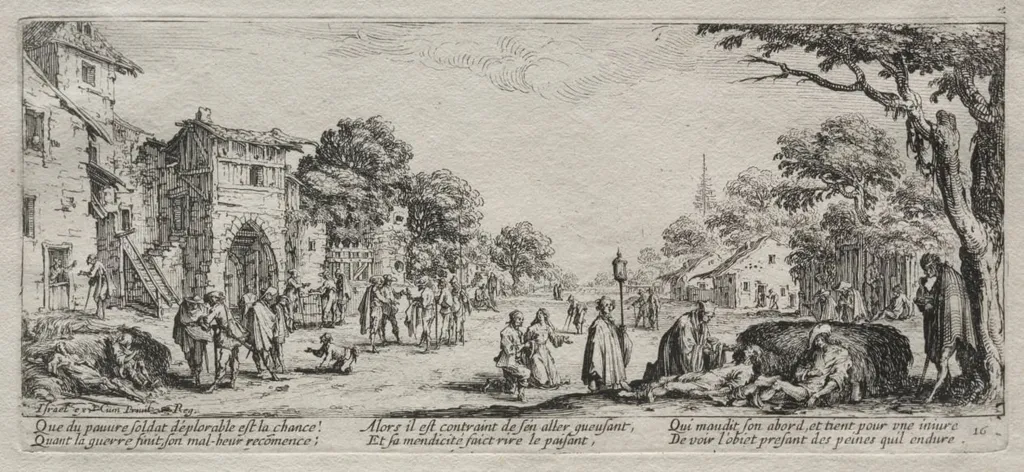 The Large Miseries of War: The Beggars and the Dying, by Jacques Callot, 1633