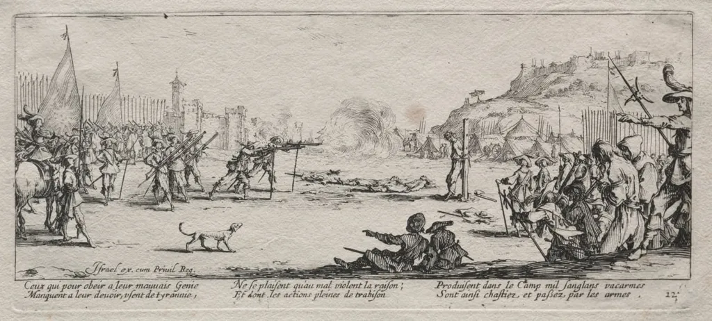 The Large Miseries of War: The Firing Squad, by Jacques Callot, 1633