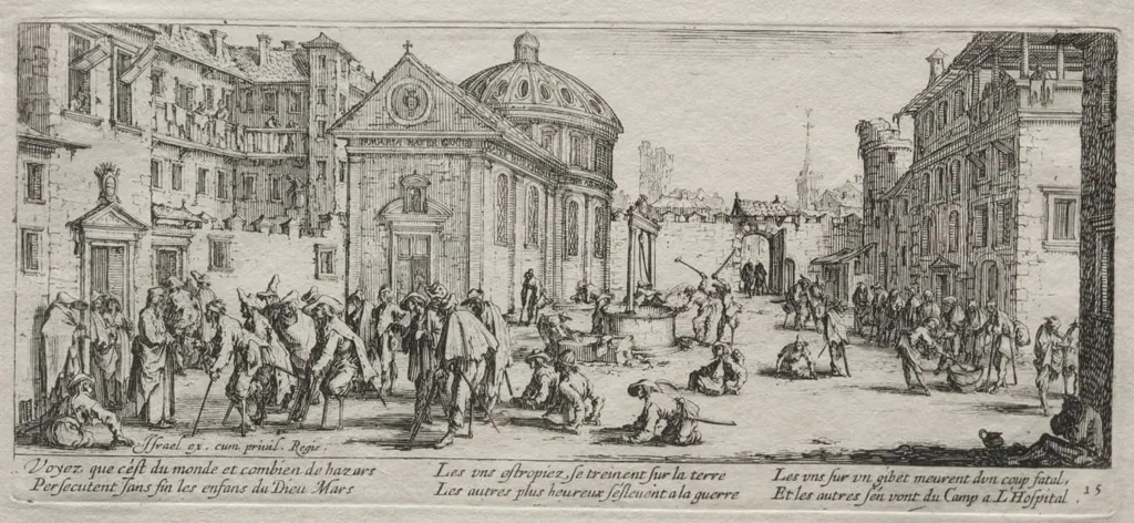The Large Miseries of War: The Hospital, by Jacques Callot, 1633