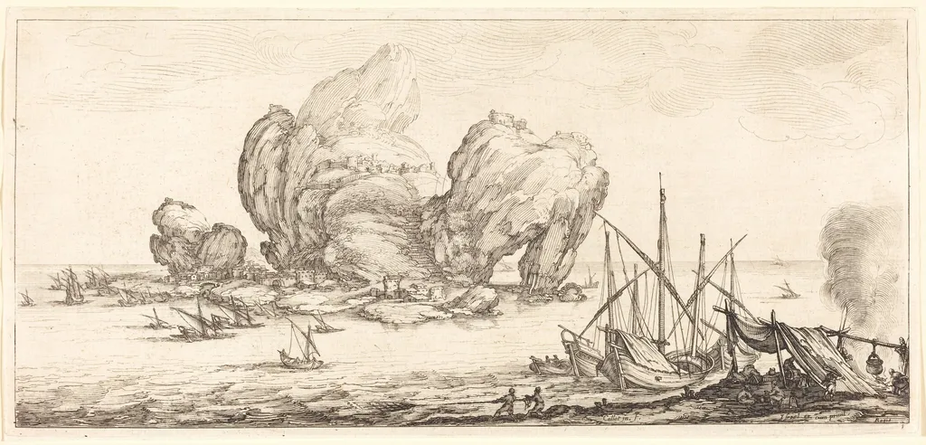 The Large Rock, by Jacques Callot, ink, 1630